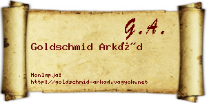 Goldschmid Arkád névjegykártya